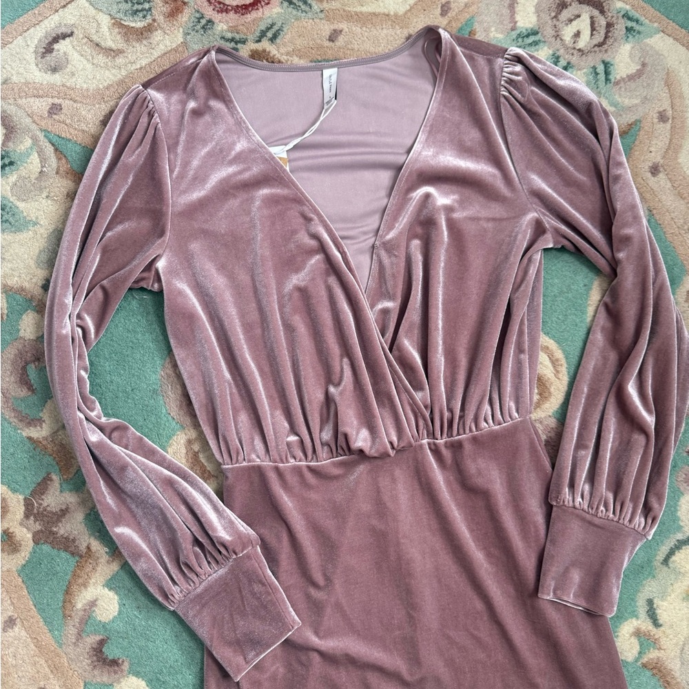 NWT Elegant Mauve Long Sleeve Dress